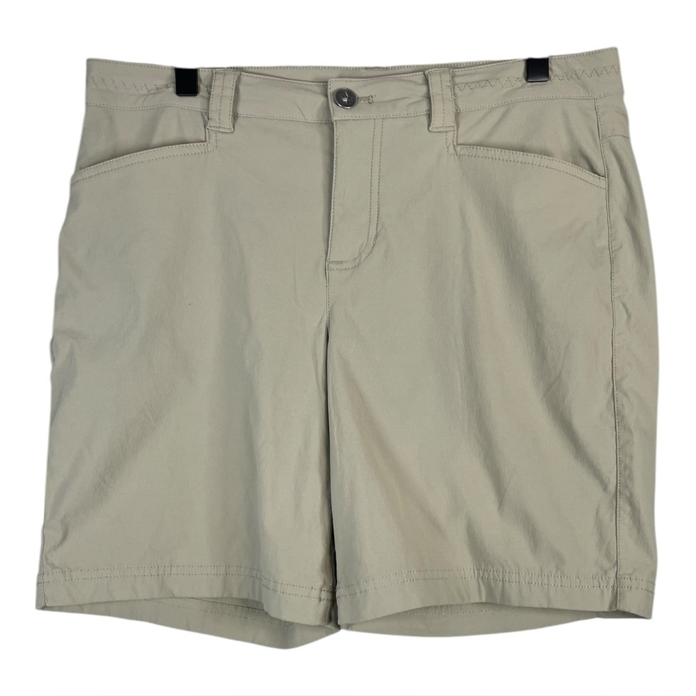 Eddie Bauer Women’s Horizon Flat Front Size 8 Khaki Colored Hiking Shorts